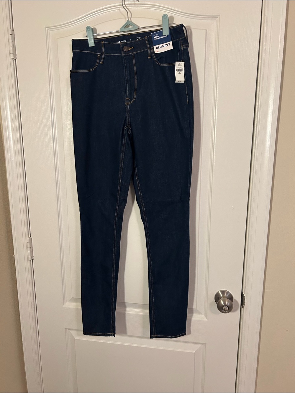 Old Navy Navy Skinny Jeans with Contrast Stitching